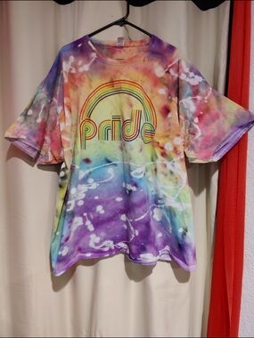 Adult Plus Size 4x Pride Rainbow Tie-Dye Short Sleeve Tee